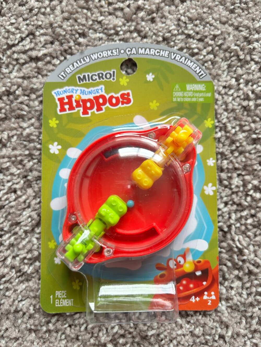 Hasbro Micro Hungry Hungry Hippos Game – Really Works – Brand New 2 Player